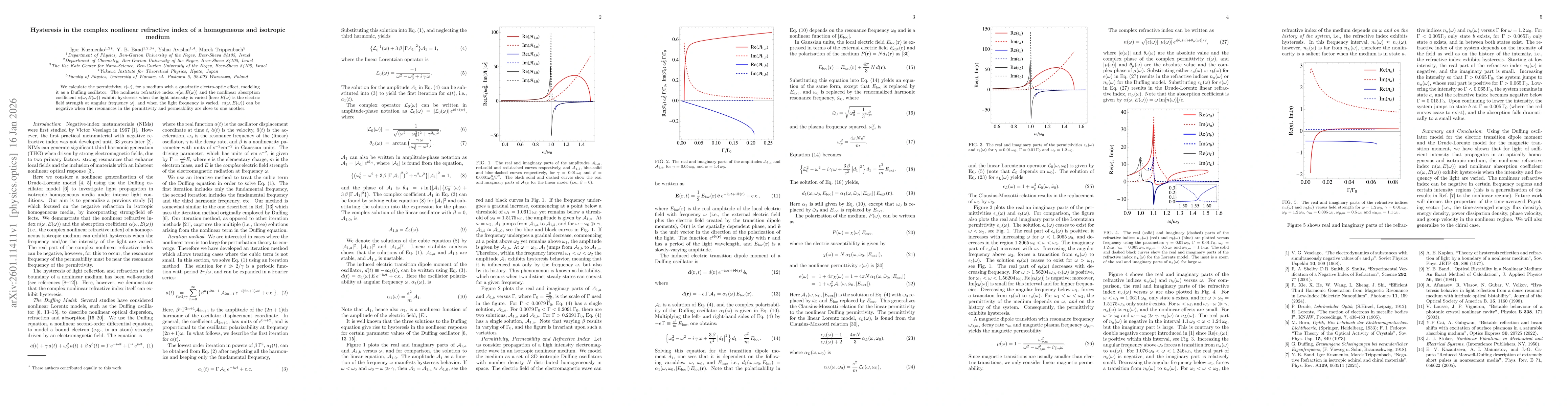 Thumbnail for Hysteresis in the complex nonlinear refractive index of a homogeneous and isotropic medium