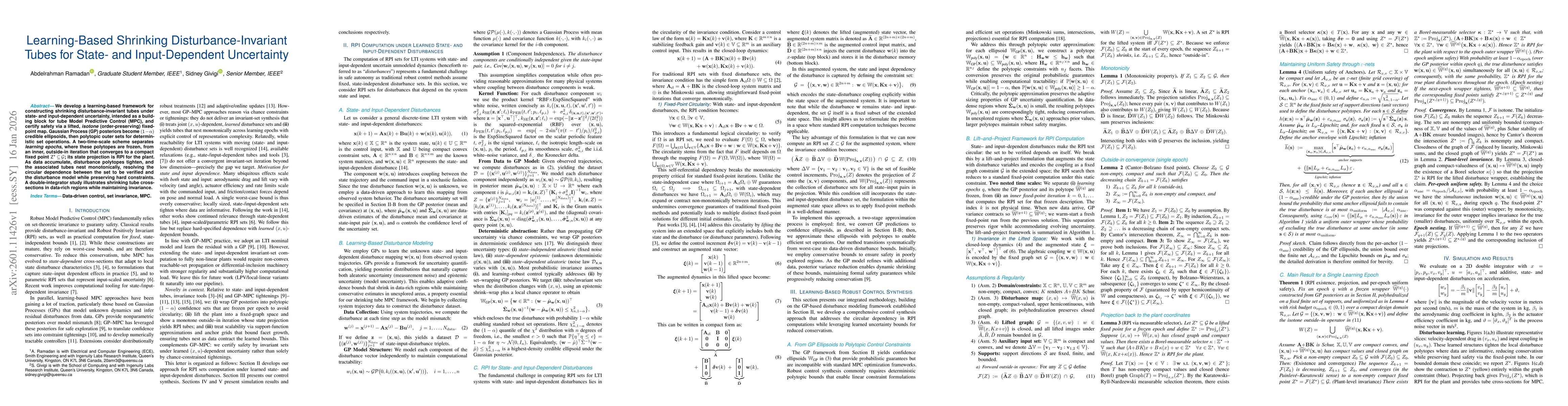 Thumbnail for Learning-Based Shrinking Disturbance-Invariant Tubes for State- and Input-Dependent Uncertainty