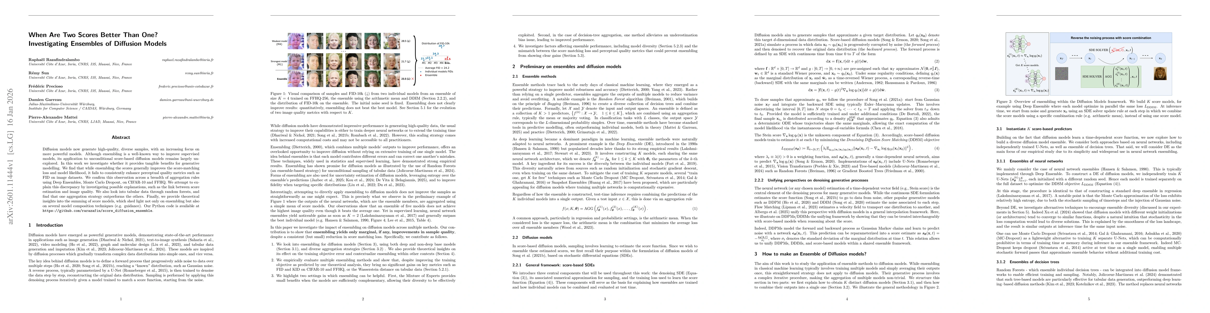 Thumbnail for When Are Two Scores Better Than One? Investigating Ensembles of Diffusion Models