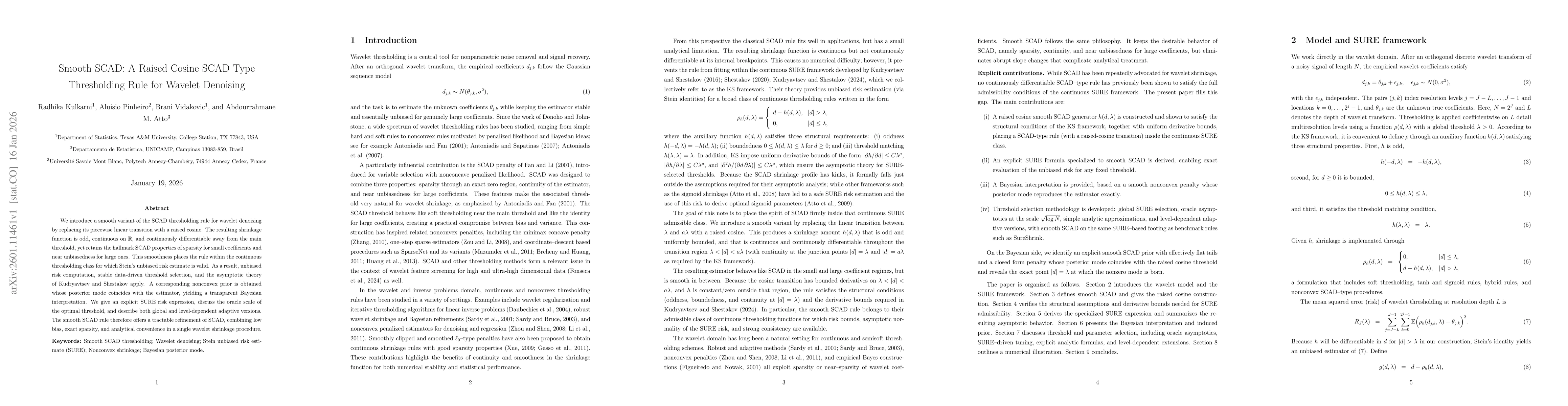 Thumbnail for Smooth SCAD: A Raised Cosine SCAD Type Thresholding Rule for Wavelet Denoising