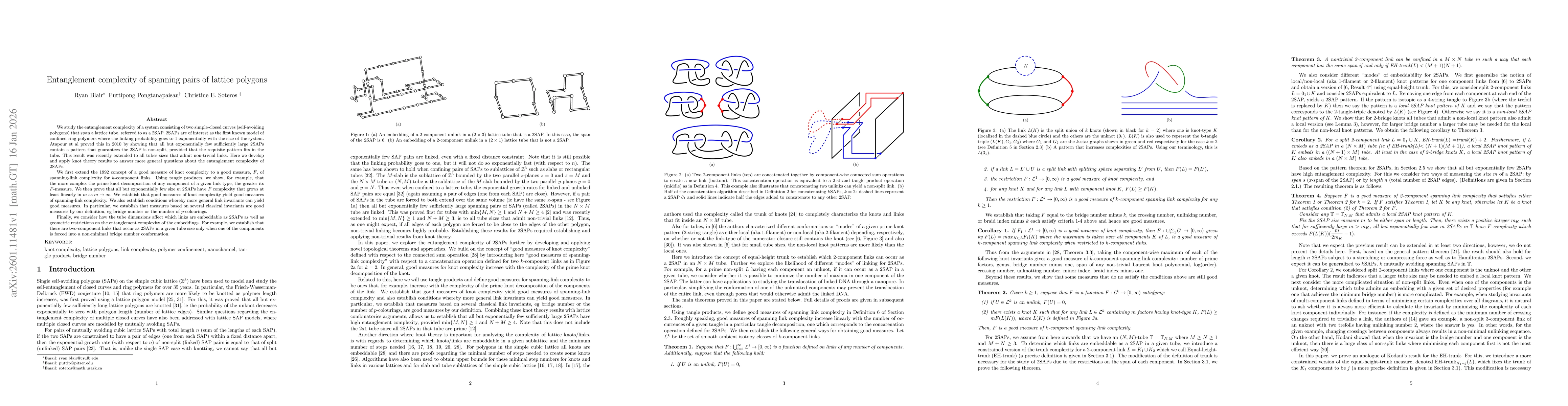 Thumbnail for Entanglement complexity of spanning pairs of lattice polygons