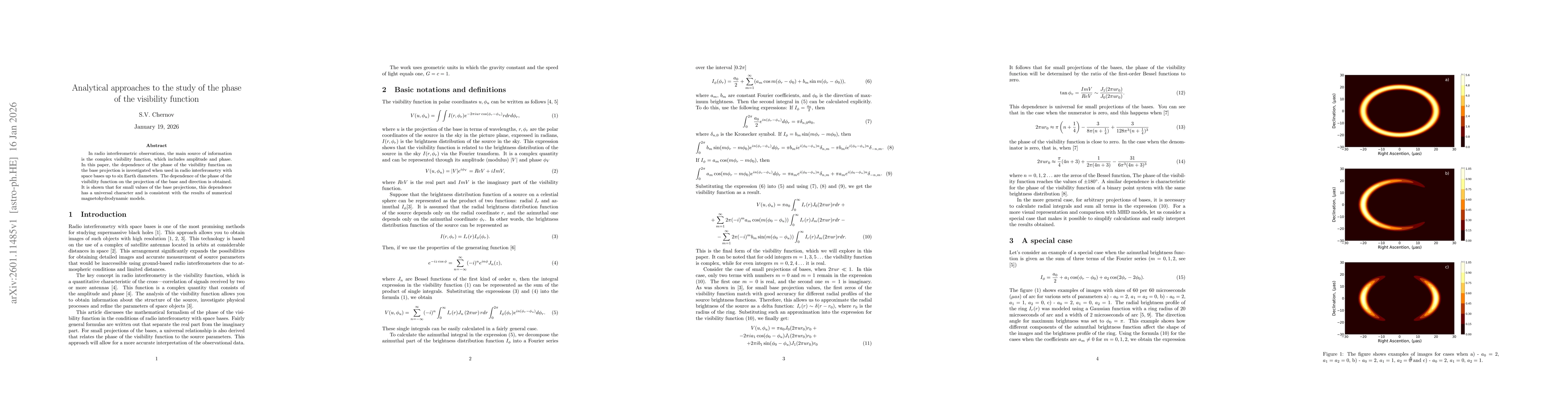 Thumbnail for Analytical approaches to the study of the phase of the visibility function