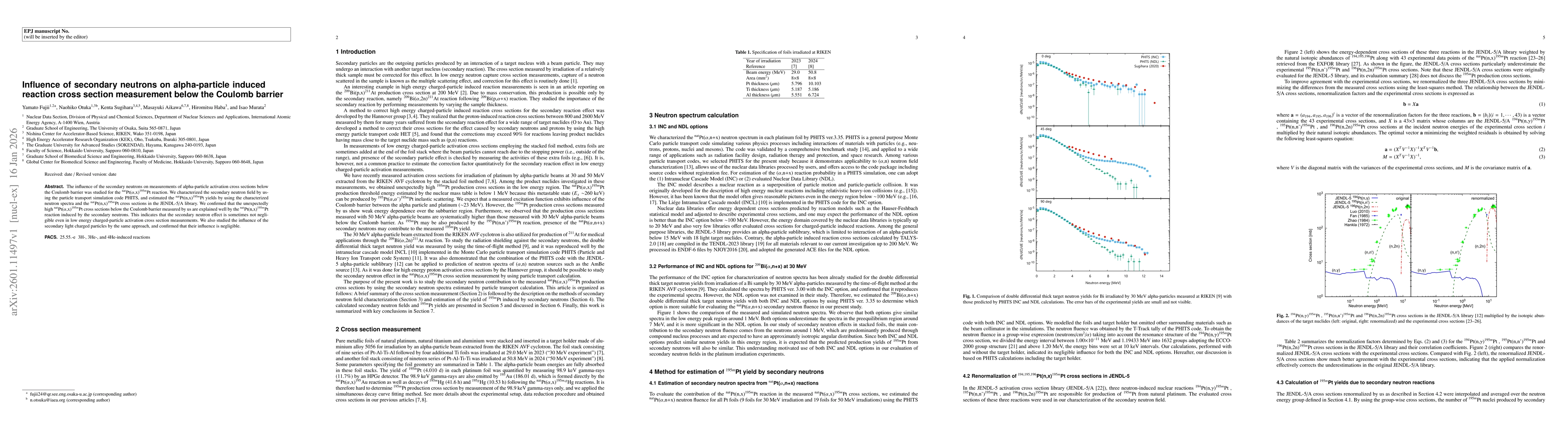 Thumbnail for Influence of secondary neutrons on alpha-particle induced reaction cross section measurement below the Coulomb barrier