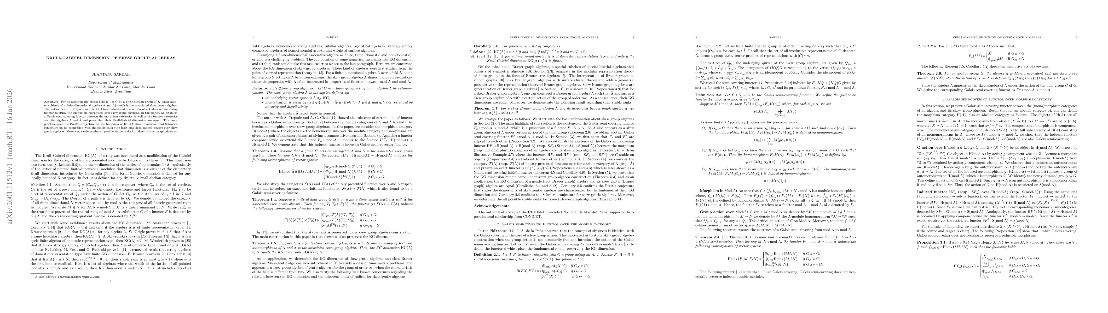 Thumbnail for Krull-Gabriel dimension of Skew group algebras