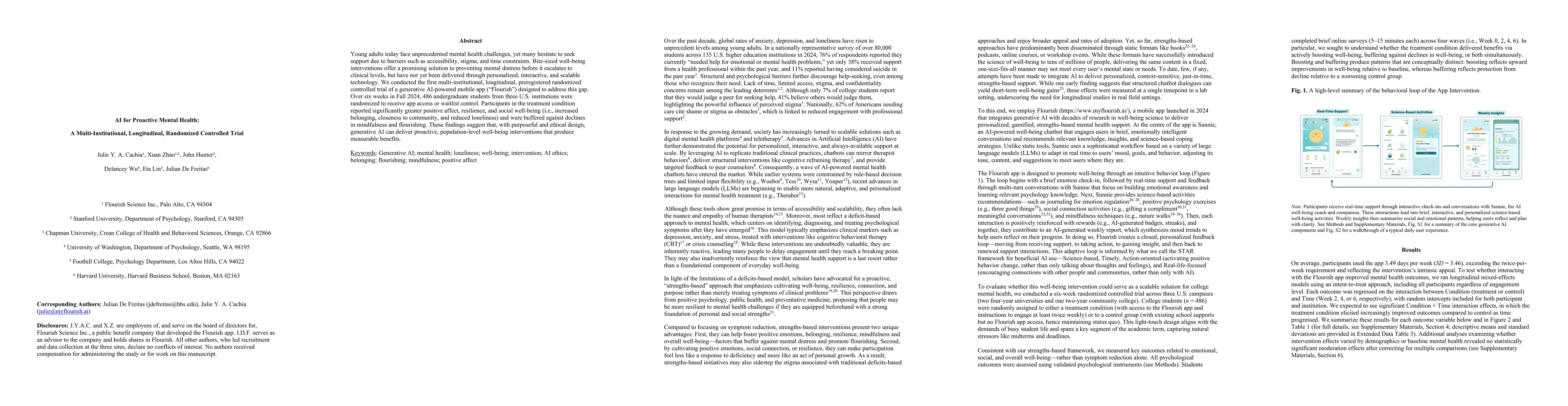 Thumbnail for AI for Proactive Mental Health: A Multi-Institutional, Longitudinal, Randomized Controlled Trial
