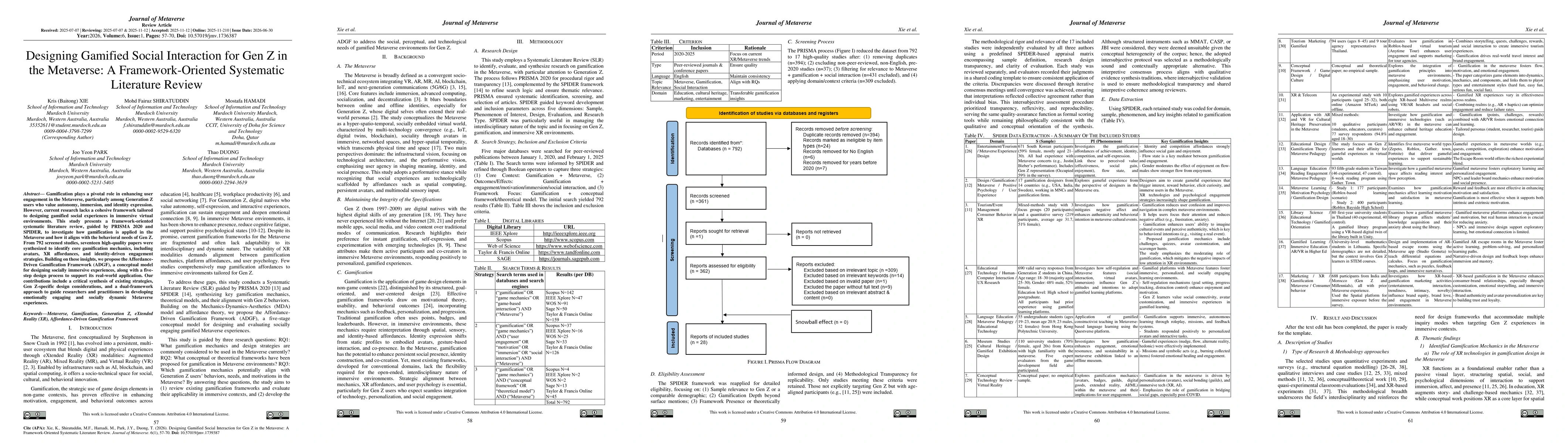 Thumbnail for Designing Gamified Social Interaction for Gen Z in the Metaverse: A Framework-Oriented Systematic Literature Review