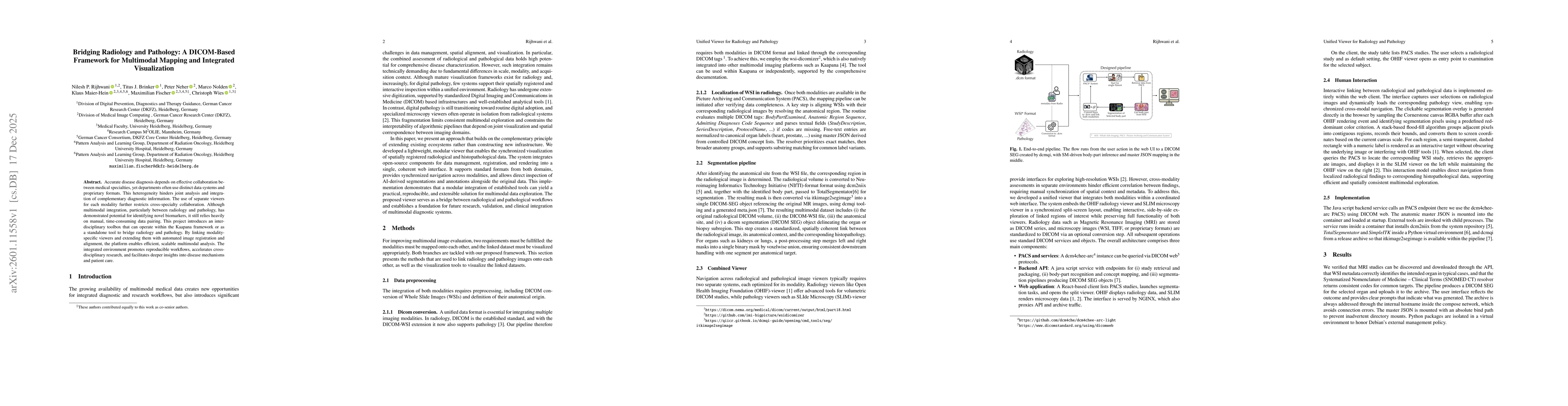 Thumbnail for Bridging Radiology and Pathology: A DICOM-Based Framework for Multimodal Mapping and Integrated Visualization
