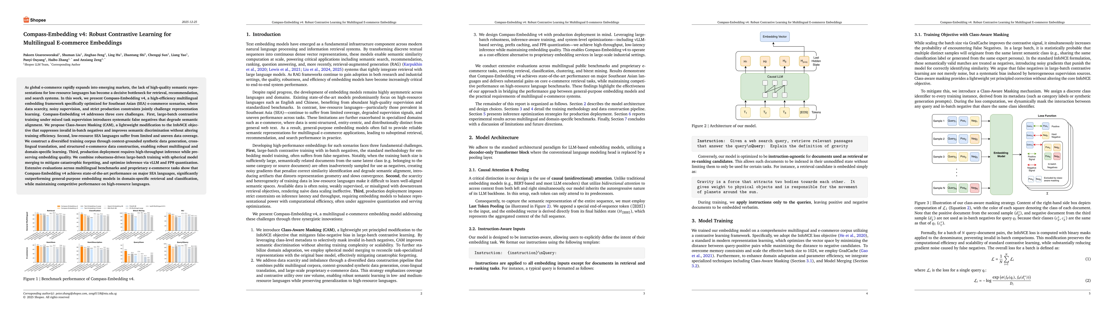 Thumbnail for Compass-Embedding v4: Robust Contrastive Learning for Multilingual E-commerce Embeddings