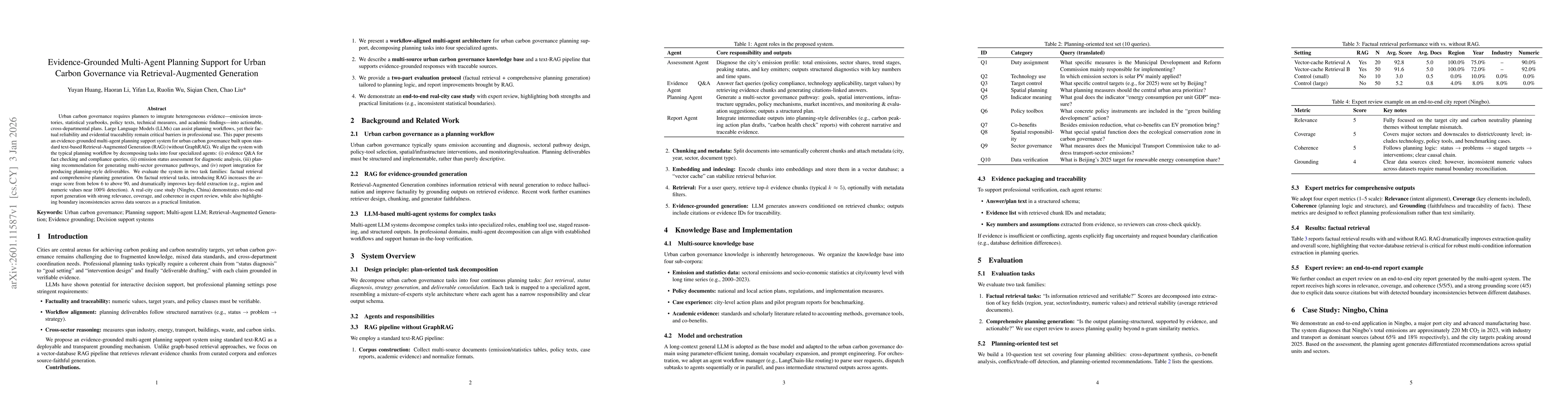 Thumbnail for Evidence-Grounded Multi-Agent Planning Support for Urban Carbon Governance via RAG