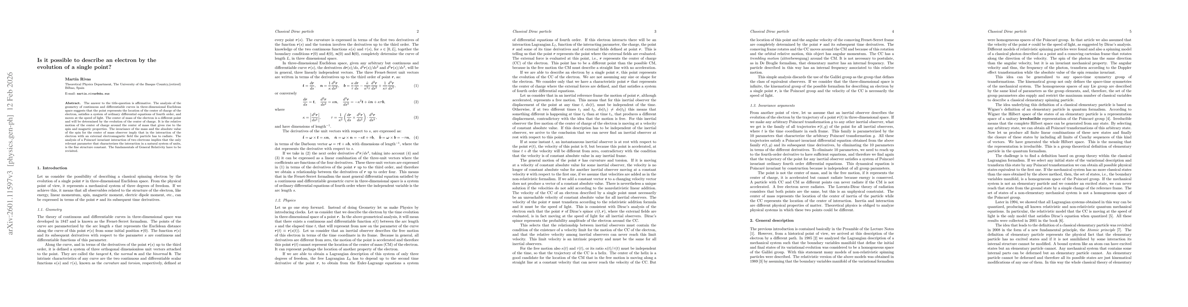Thumbnail for Is it possible to describe an electron by the evolution of a single point?