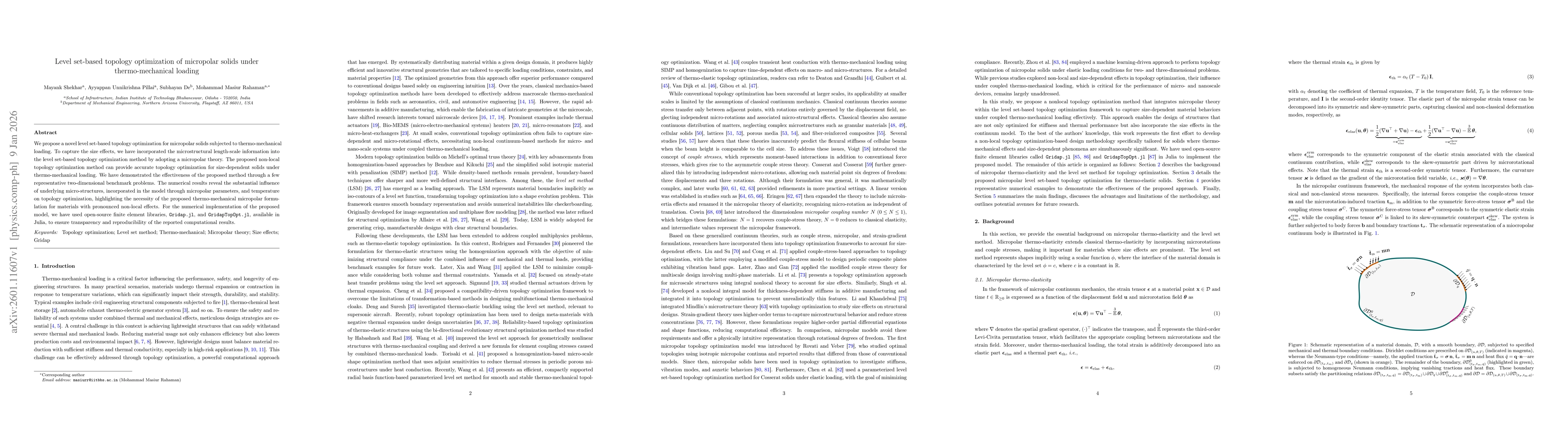 Thumbnail for Level set-based topology optimization of micropolar solids under thermo-mechanical loading