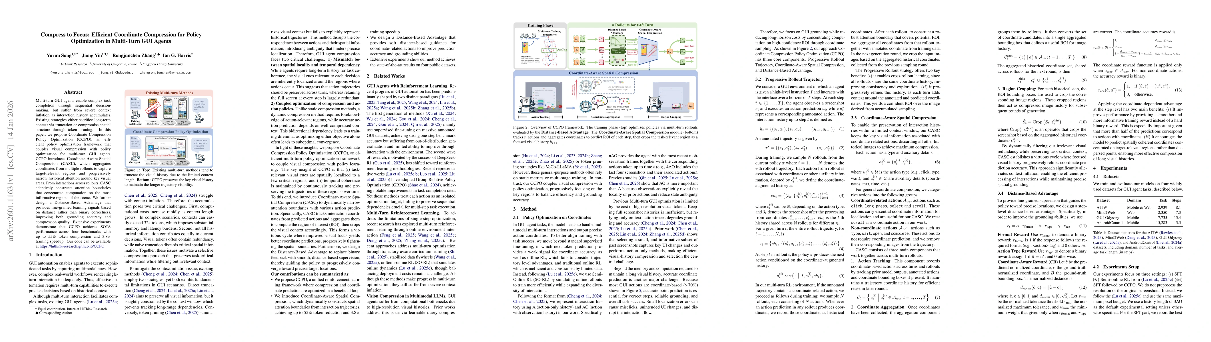 Thumbnail for Compress to Focus: Efficient Coordinate Compression for Policy Optimization in Multi-Turn GUI Agents
