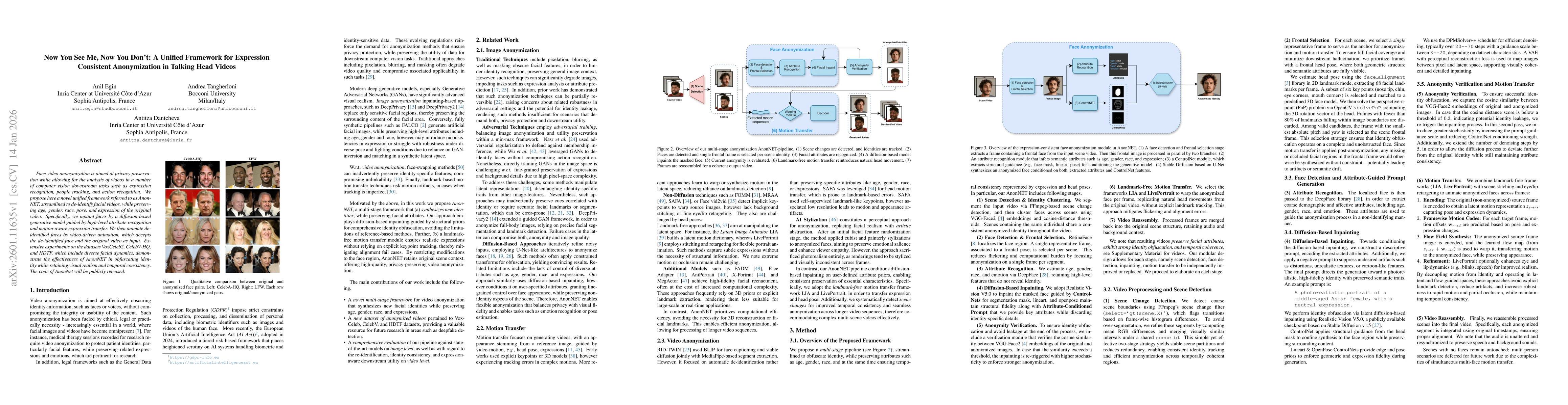 Thumbnail for Now You See Me, Now You Don't: A Unified Framework for Expression Consistent Anonymization in Talking Head Videos