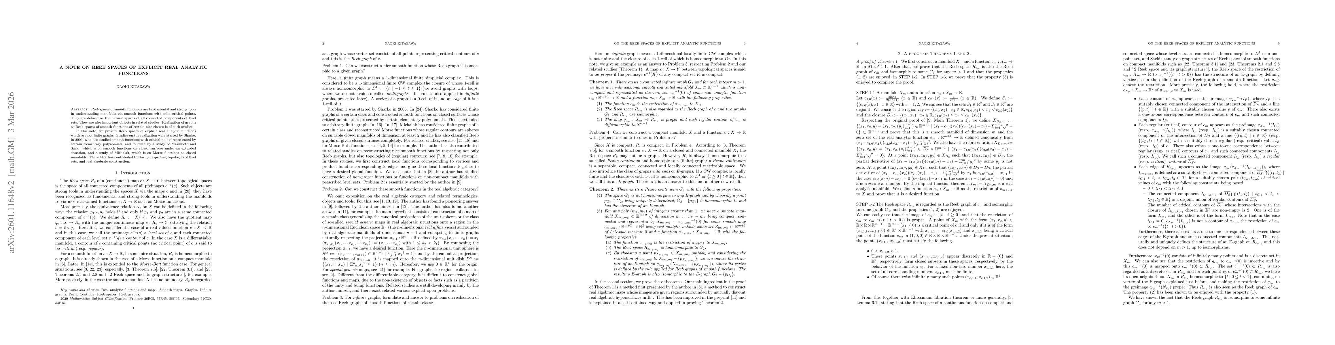Thumbnail for A note on Reeb spaces of some explicit real analytic functions