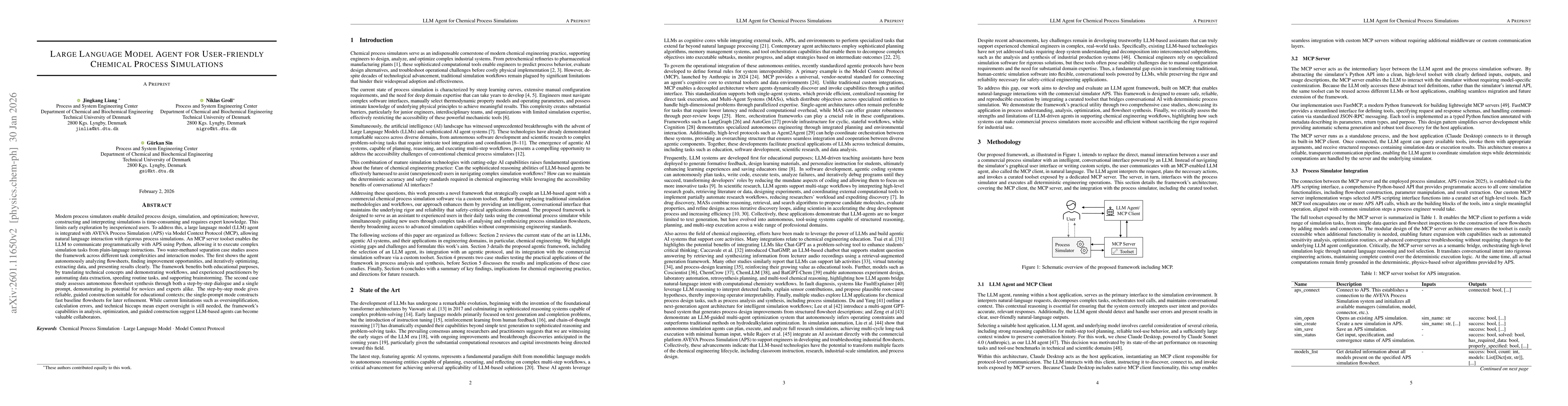 Thumbnail for Large Language Model Agent for User-friendly Chemical Process Simulations