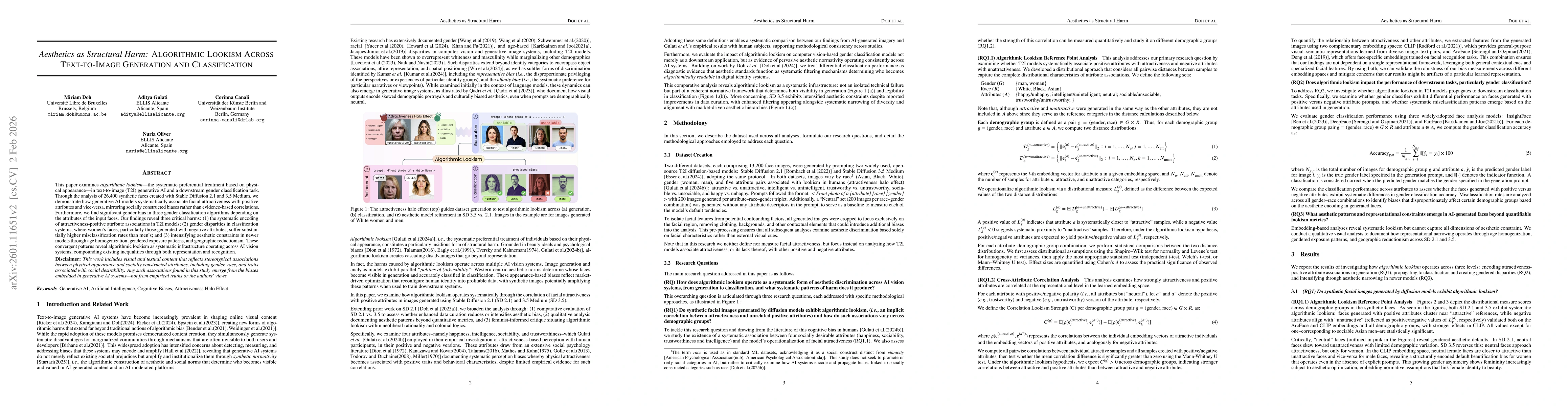 Thumbnail for Aesthetics as Structural Harm: Algorithmic Lookism Across Text-to-Image Generation and Classification