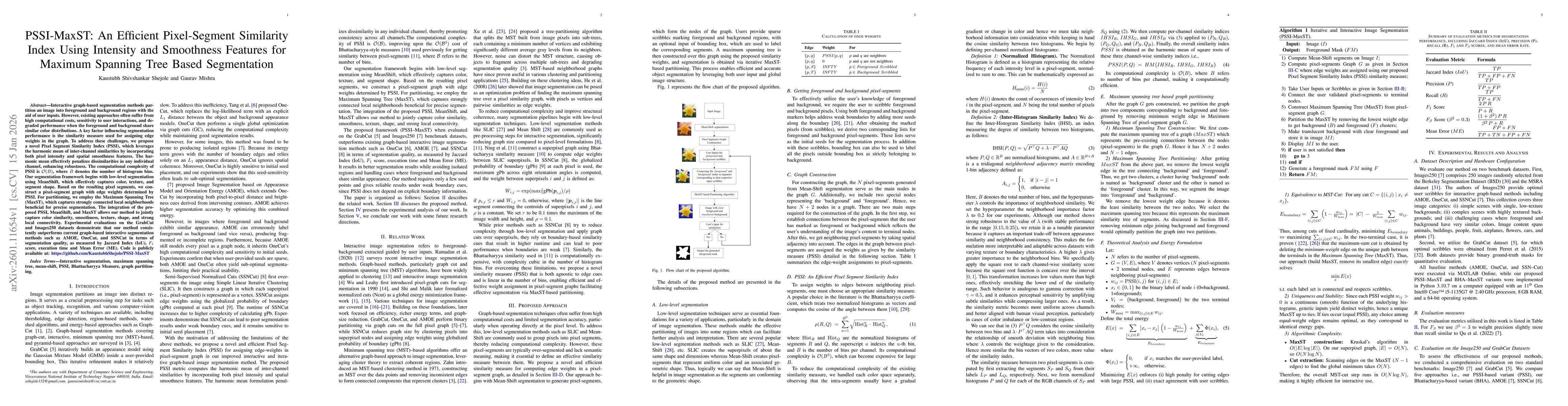 Thumbnail for PSSI-MaxST: An Efficient Pixel-Segment Similarity Index Using Intensity and Smoothness Features for Maximum Spanning Tree Based Segmentation