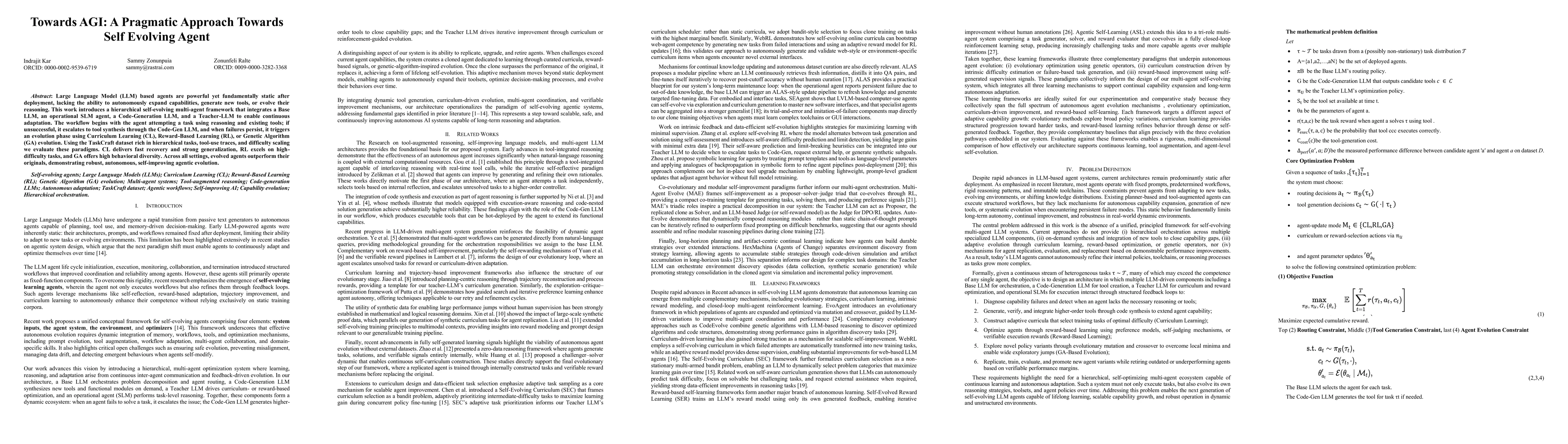 Thumbnail for Towards AGI A Pragmatic Approach Towards Self Evolving Agent