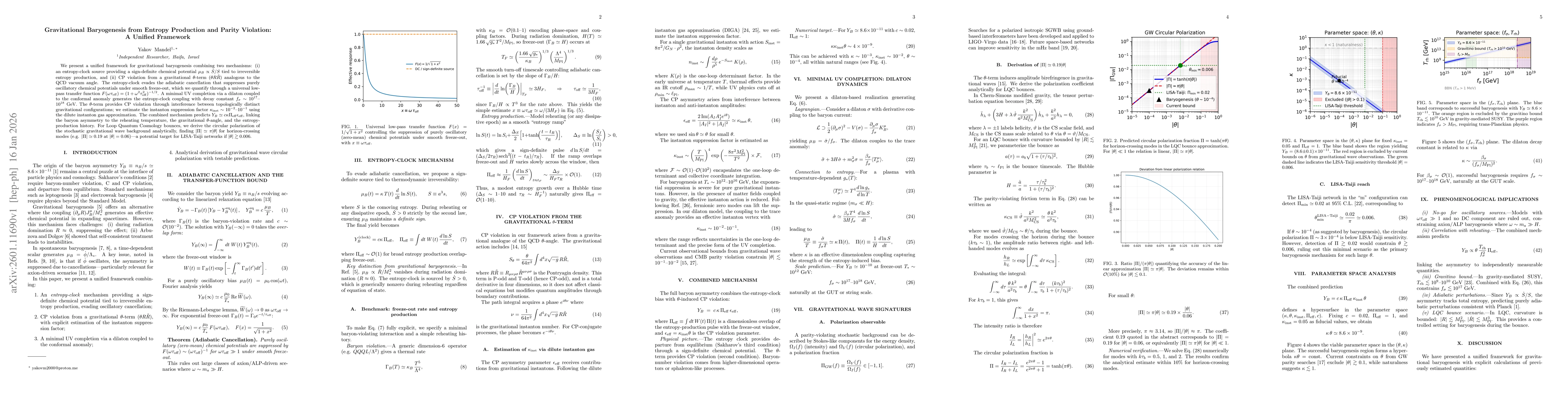 Thumbnail for Gravitational Baryogenesis from Entropy Production and Parity Violation: A Unified Framework