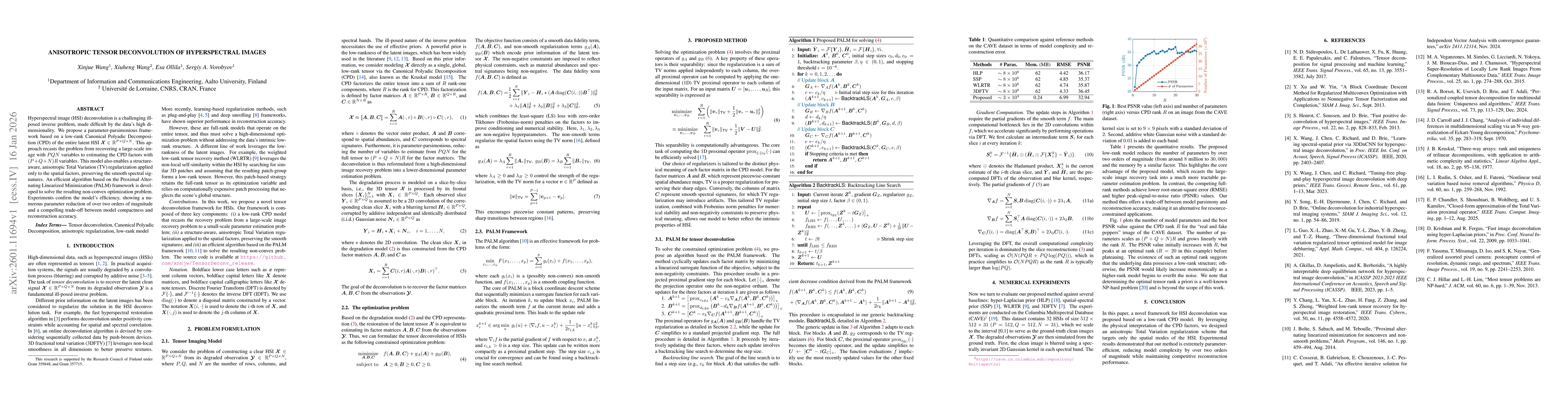 Thumbnail for Anisotropic Tensor Deconvolution of Hyperspectral Images