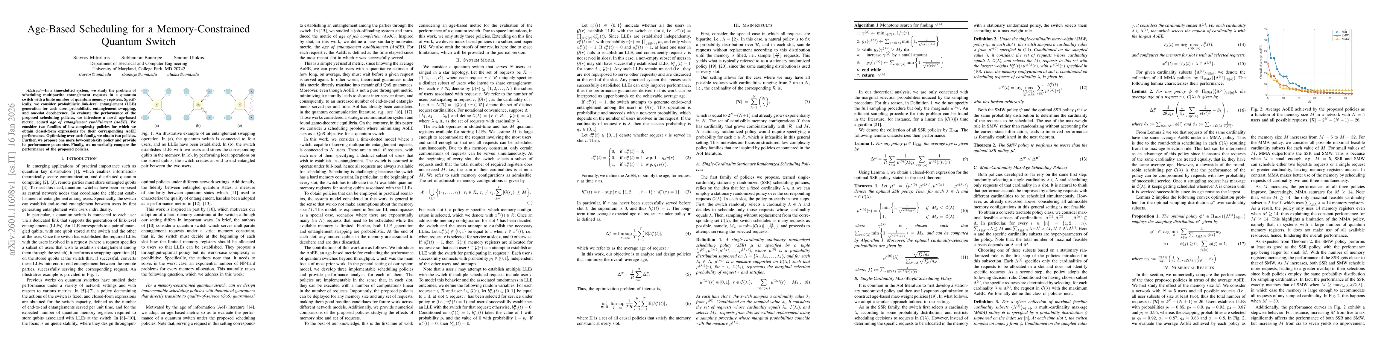 Thumbnail for Age-Based Scheduling for a Memory-Constrained Quantum Switch