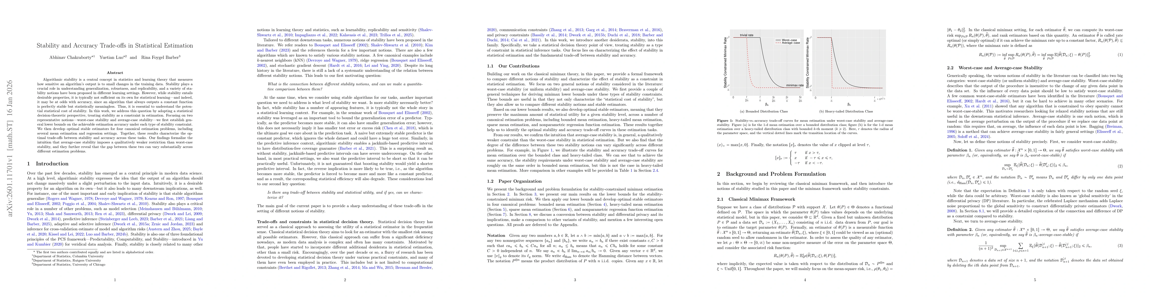 Thumbnail for Stability and Accuracy Trade-offs in Statistical Estimation