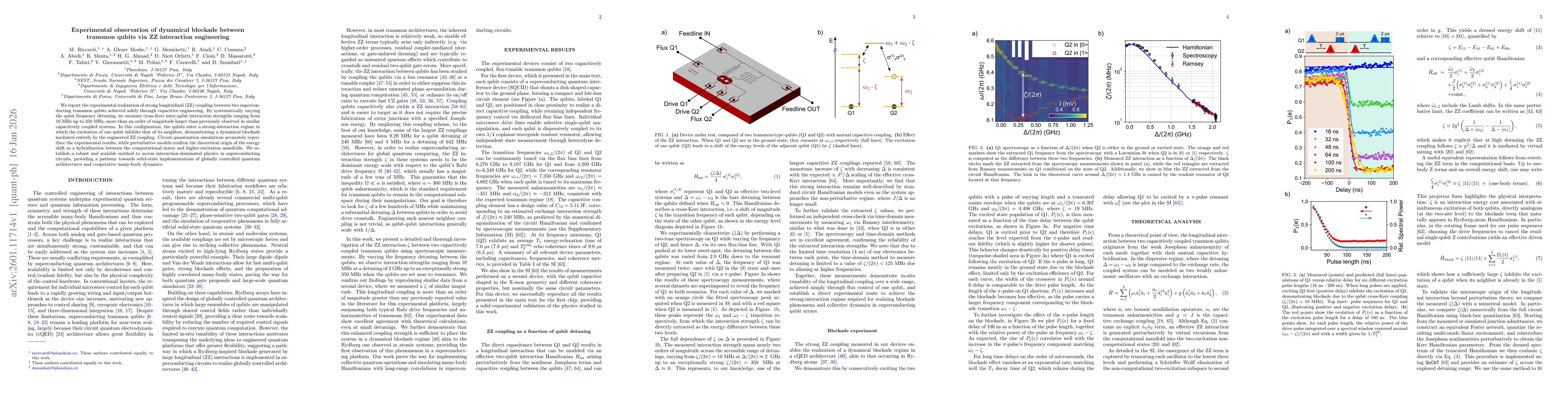 Thumbnail for Experimental observation of dynamical blockade between transmon qubits via ZZ interaction engineering