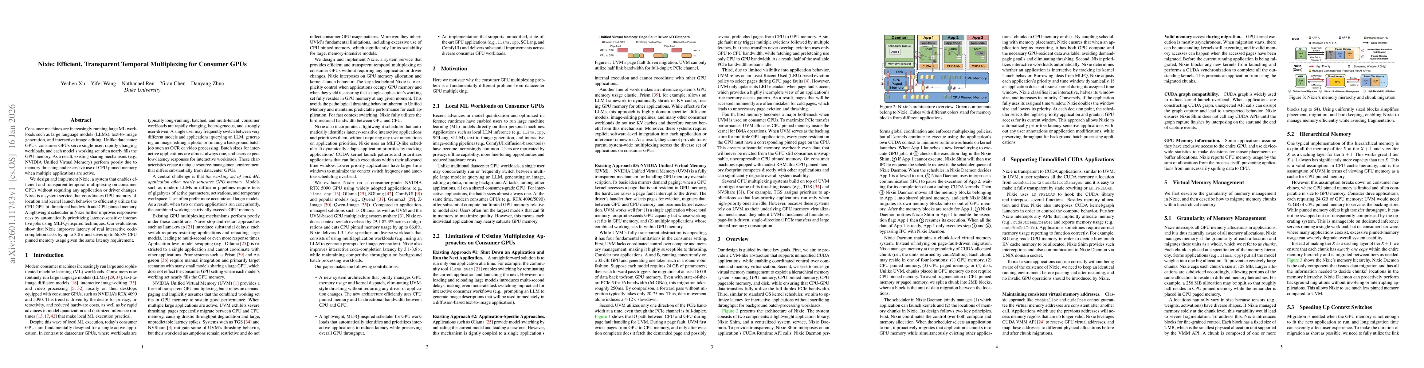 Thumbnail for Nixie: Efficient, Transparent Temporal Multiplexing for Consumer GPUs