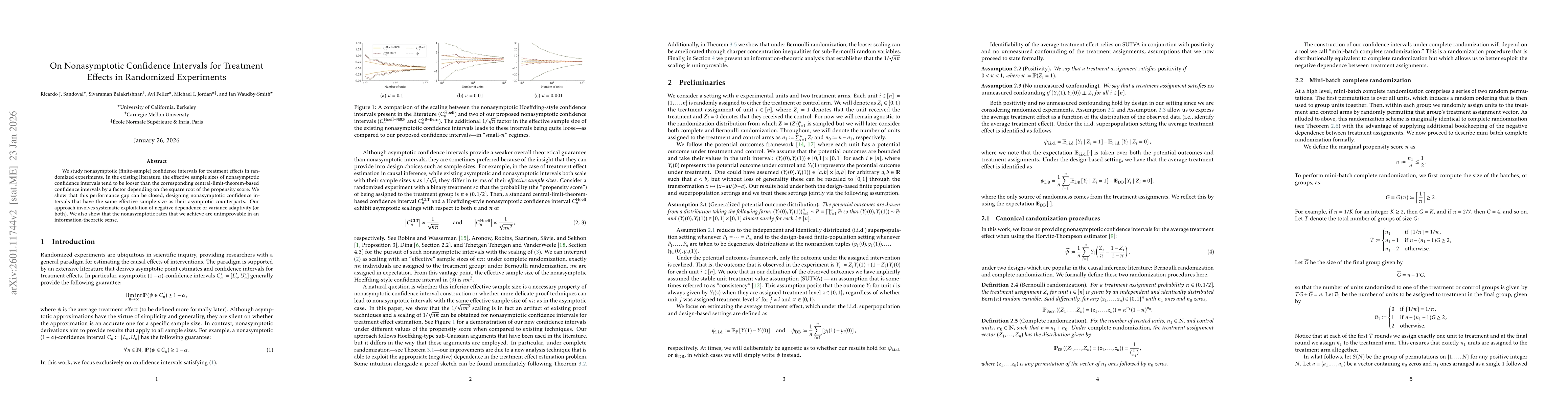 Thumbnail for On Nonasymptotic Confidence Intervals for Treatment Effects in Randomized Experiments
