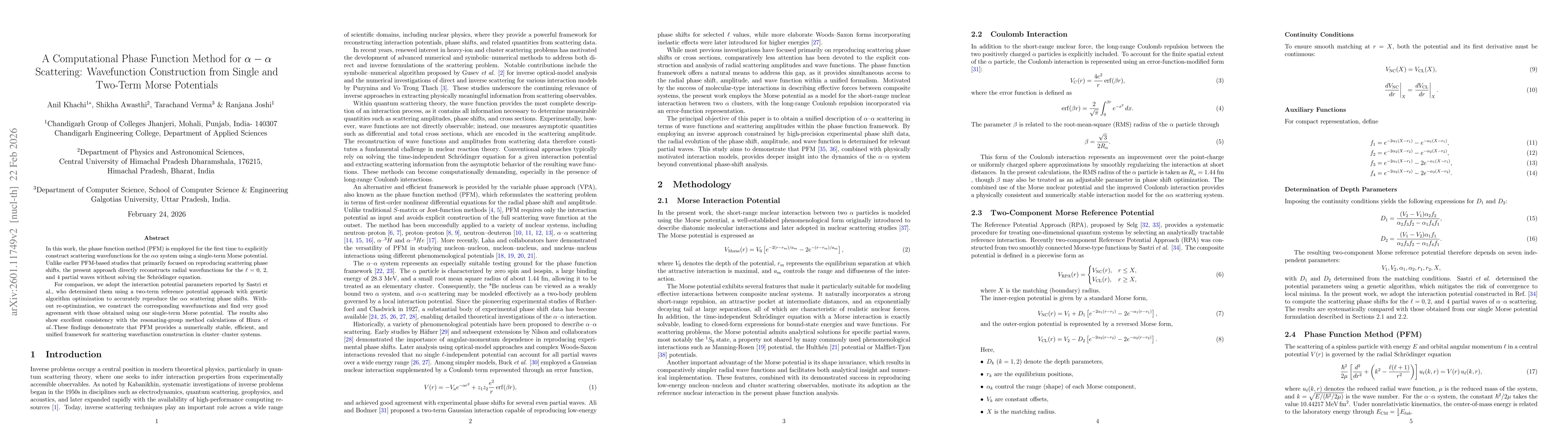 Thumbnail for A Computational Phase Function Approach for Obtaining $αα$ Wavefunctions