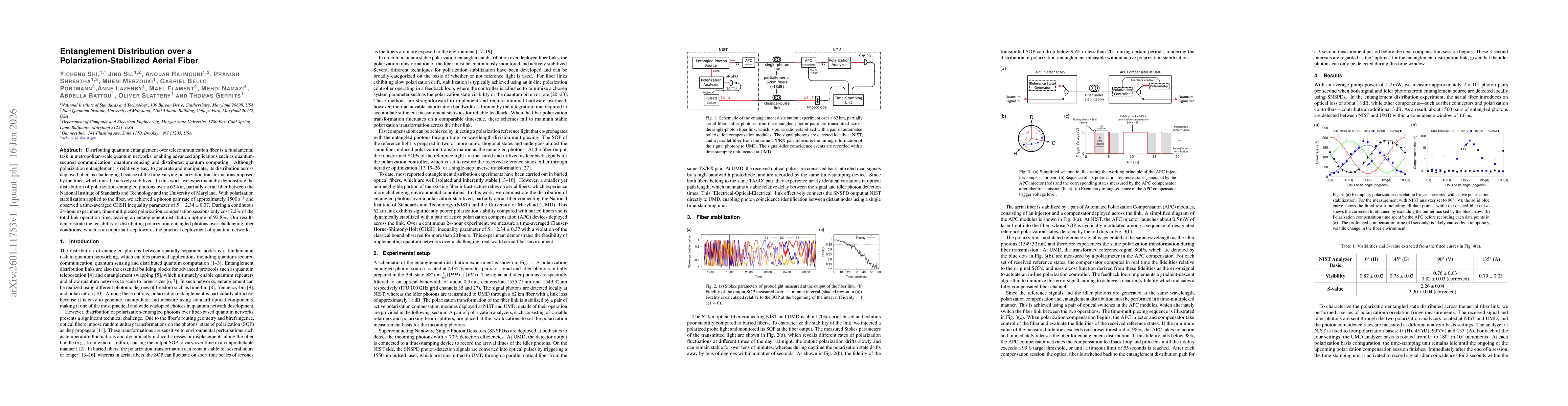 Thumbnail for Entanglement Distribution over a Polarization-Stabilized Aerial Fiber
