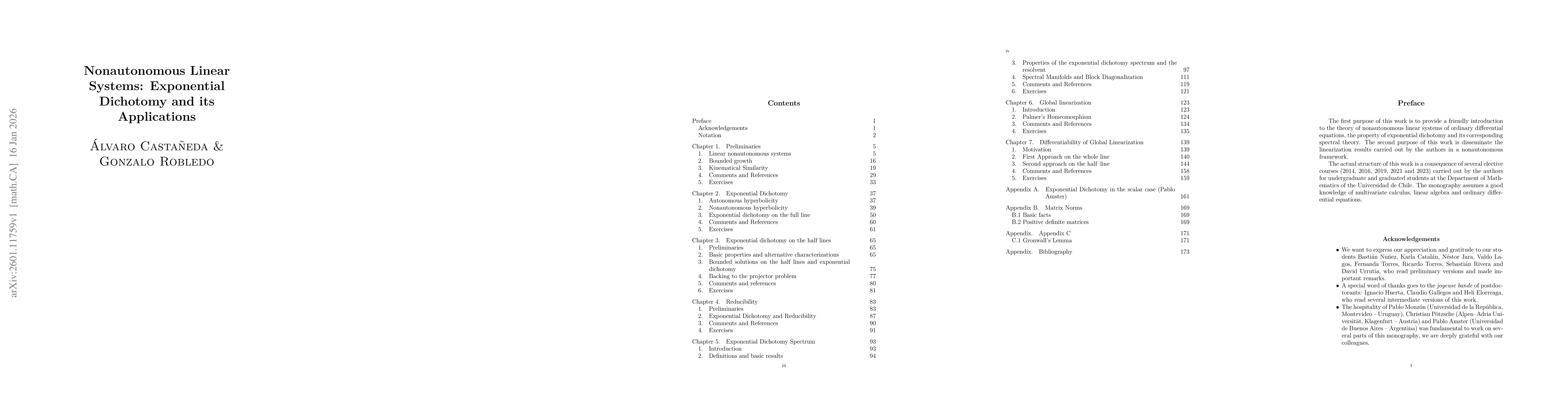 Thumbnail for Nonautonomous Linear Systems: Exponential Dichotomy and its Applications