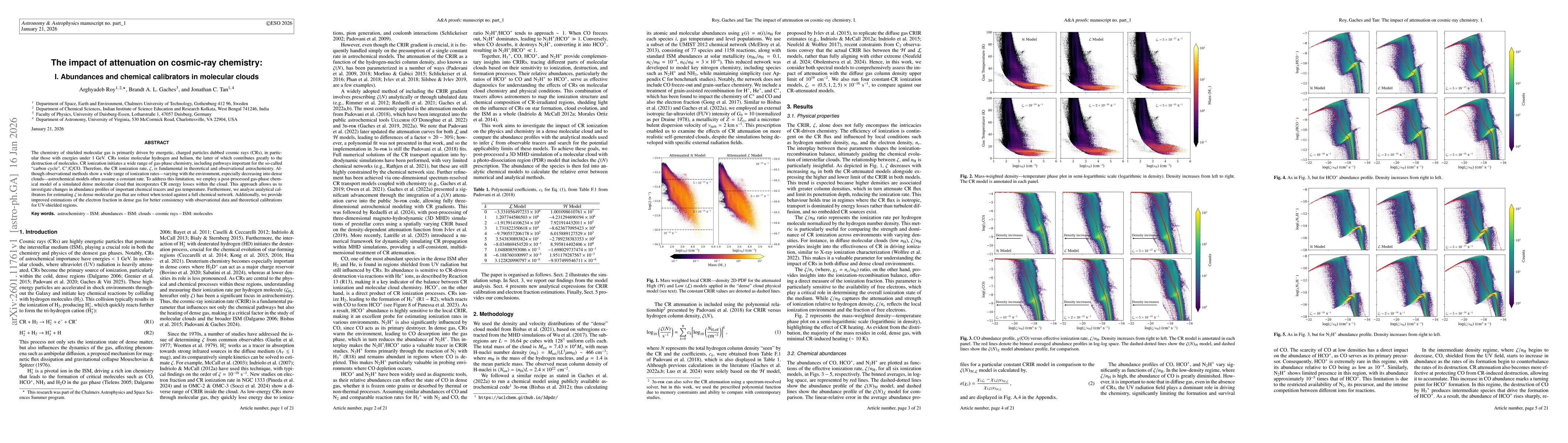 Thumbnail for The impact of attenuation on cosmic-ray chemistry: I. Abundances and chemical calibrators in molecular clouds