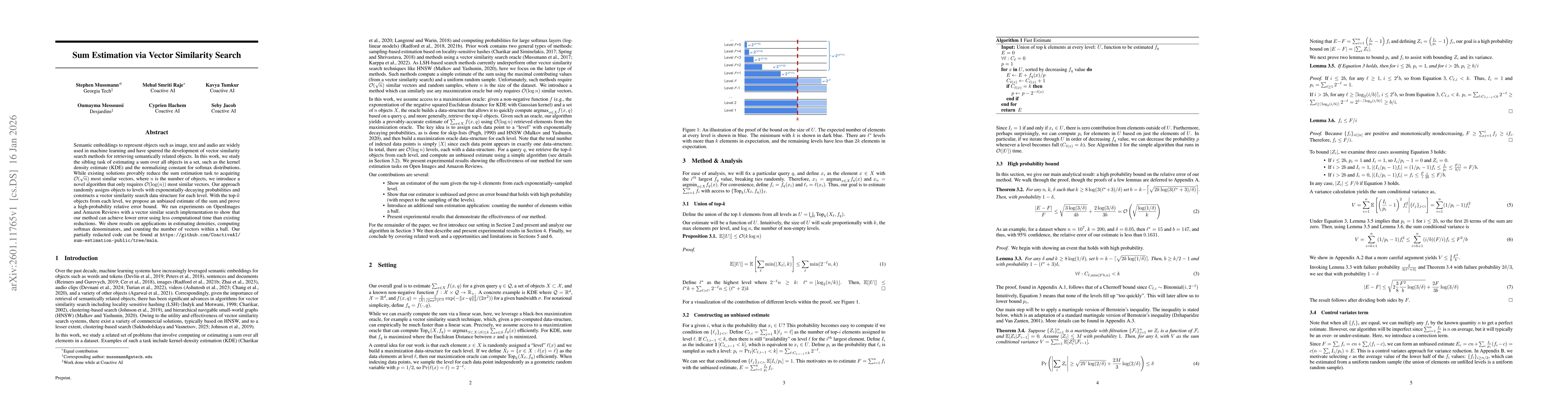Thumbnail for Sum Estimation via Vector Similarity Search