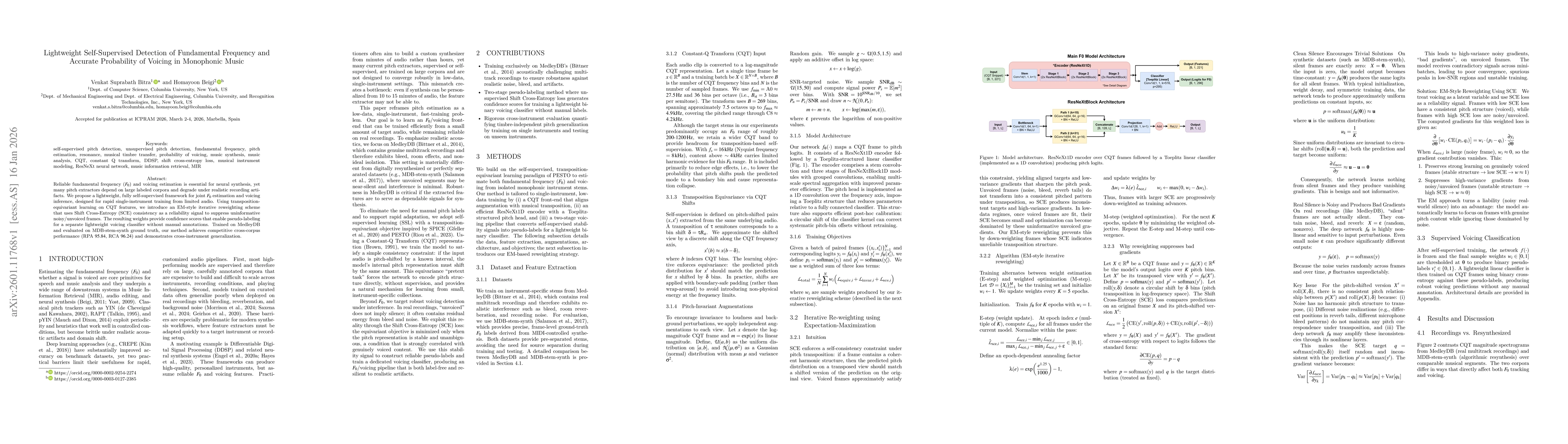 Thumbnail for Lightweight Self-Supervised Detection of Fundamental Frequency and Accurate Probability of Voicing in Monophonic Music