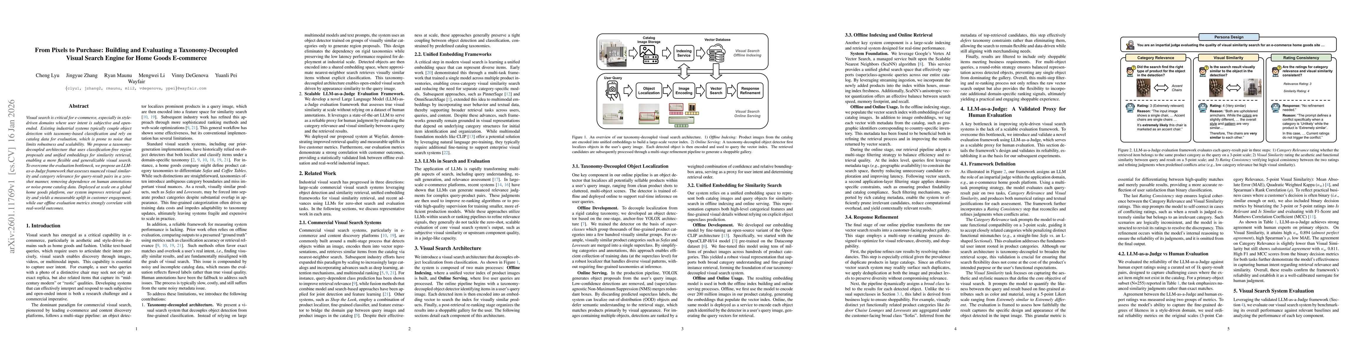 Thumbnail for From Pixels to Purchase: Building and Evaluating a Taxonomy-Decoupled Visual Search Engine for Home Goods E-commerce
