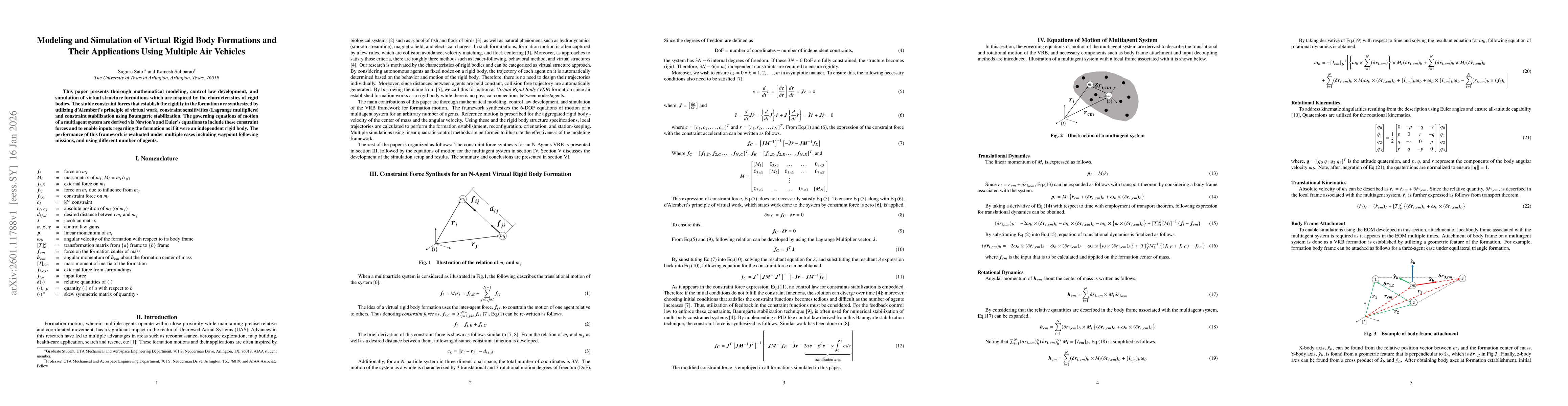Thumbnail for Modeling and Simulation of Virtual Rigid Body Formations and Their Applications Using Multiple Air Vehicles