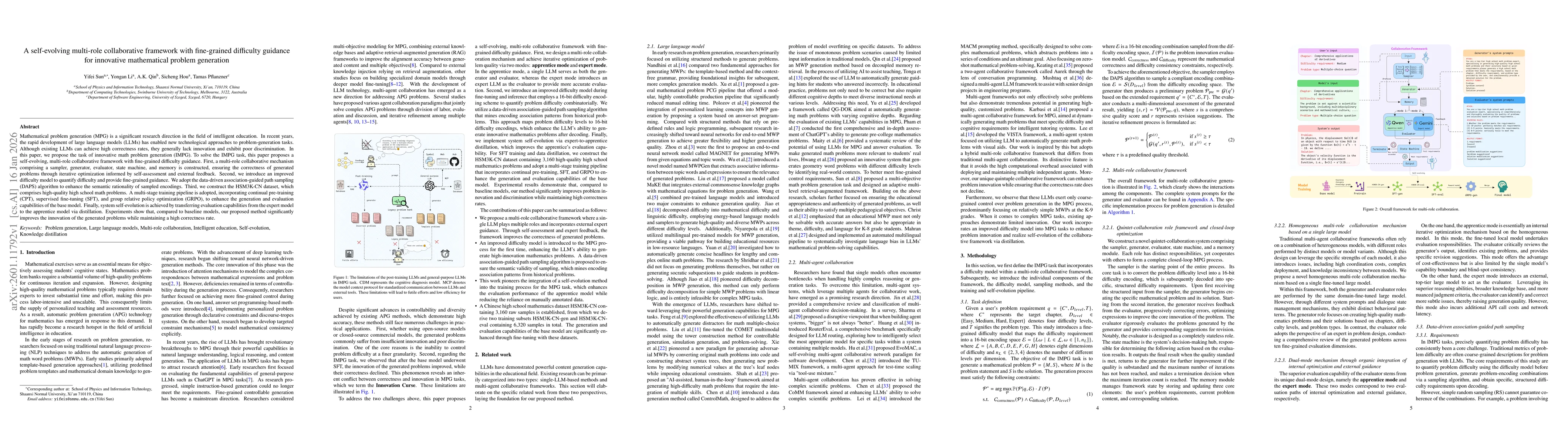 Thumbnail for A self-evolving multi-role collaborative framework with fine-grained difficulty guidance for innovative mathematical problem generation