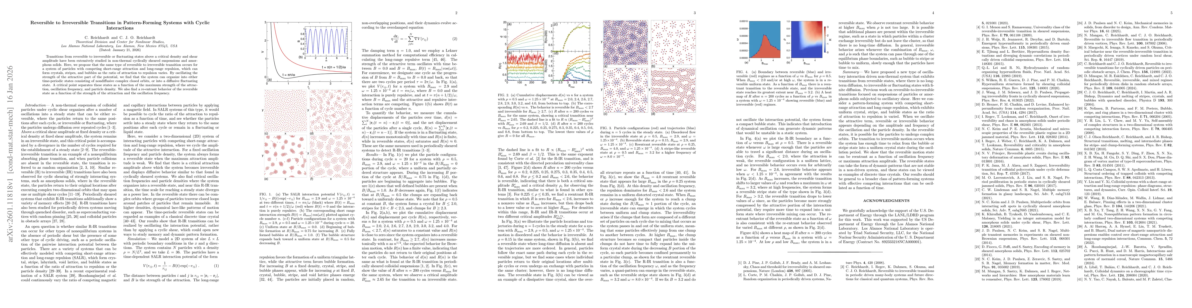 Thumbnail for Reversible to Irreversible Transitions in Pattern-Forming Systems with Cyclic Interactions