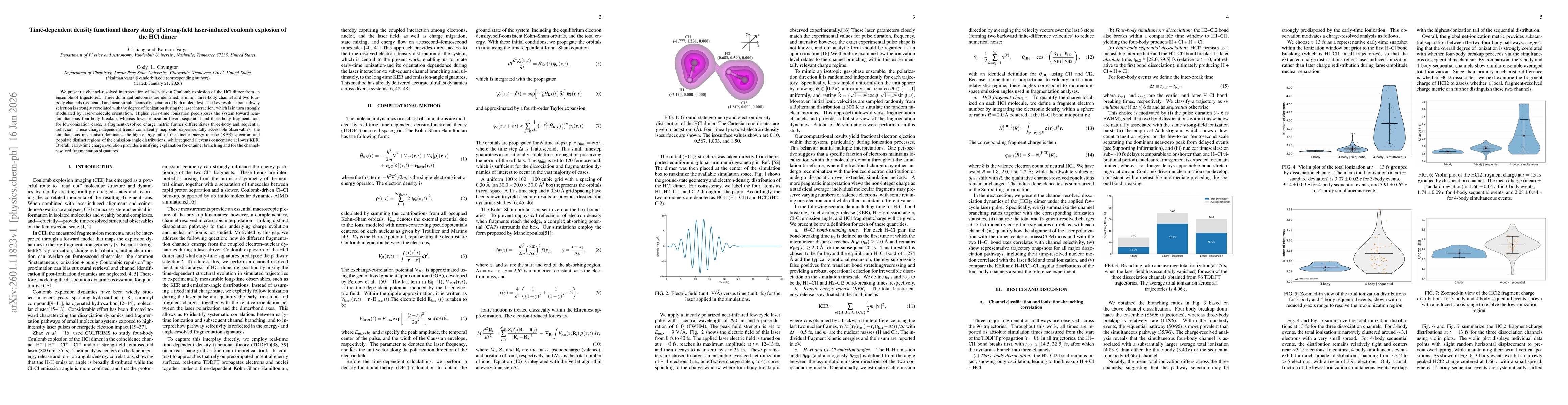 Thumbnail for Time-dependent density functional theory study of strong-field laser-induced coulomb explosion of the HCl dimer
