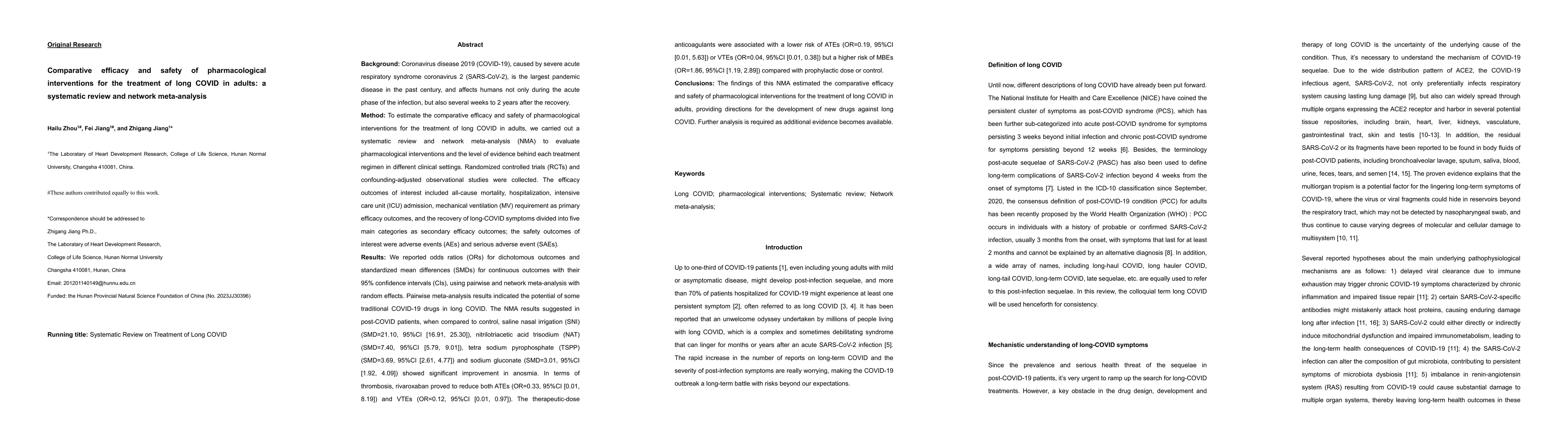 Thumbnail for Comparative efficacy and safety of pharmacological interventions for the treatment of long COVID in adults: a systematic review and network meta-analysis