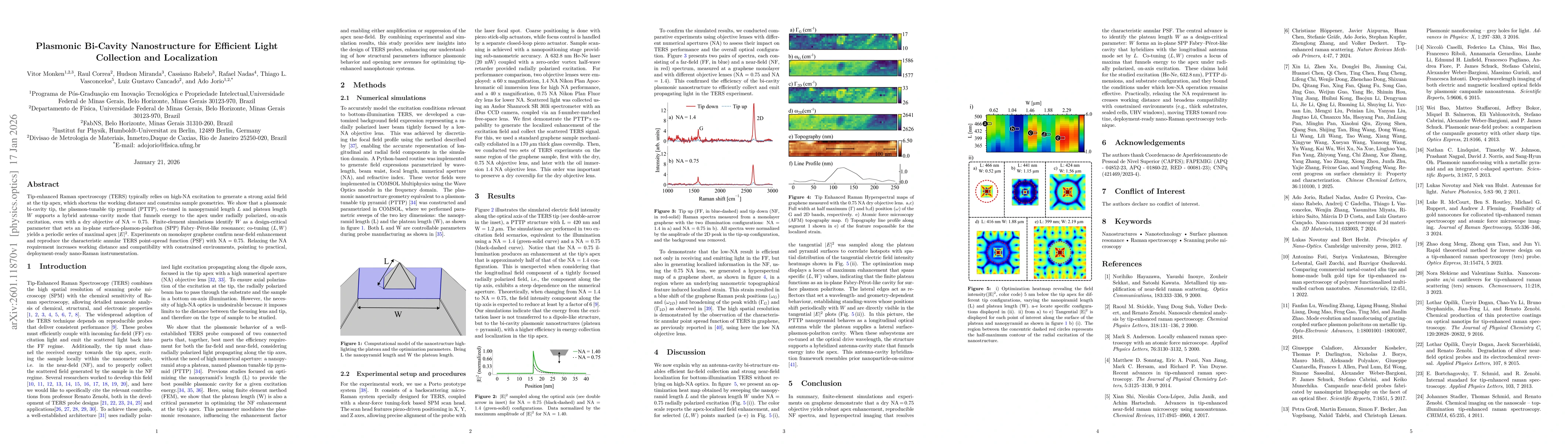 Thumbnail for Plasmonic Bi-Cavity Nanostructure for Efficient Light Collection and Localization
