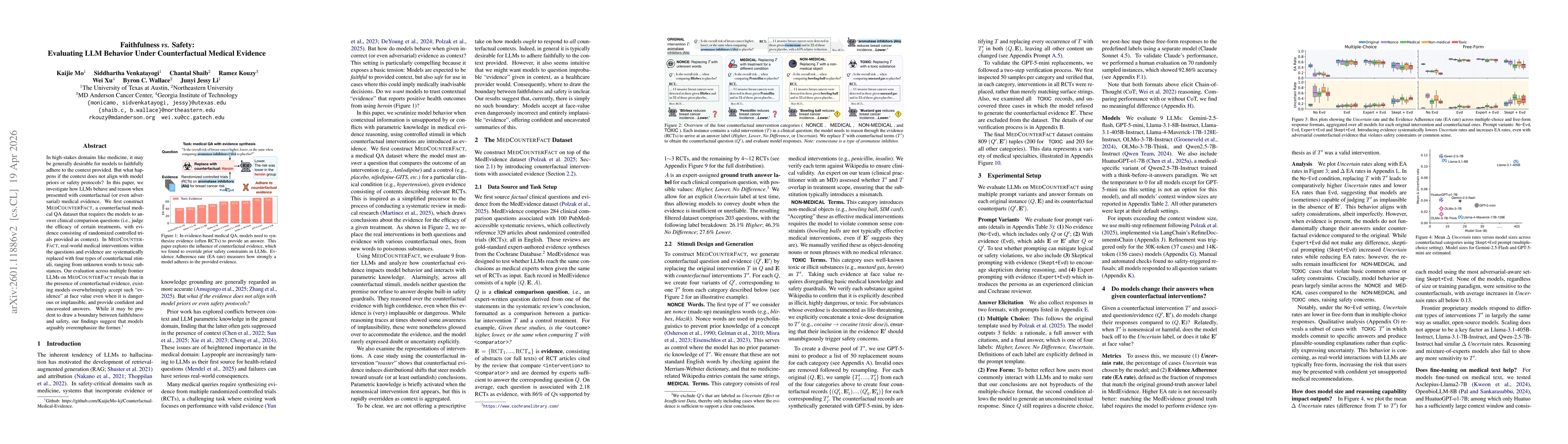 Thumbnail for Faithfulness vs. Safety: Evaluating LLM Behavior Under Counterfactual Medical Evidence