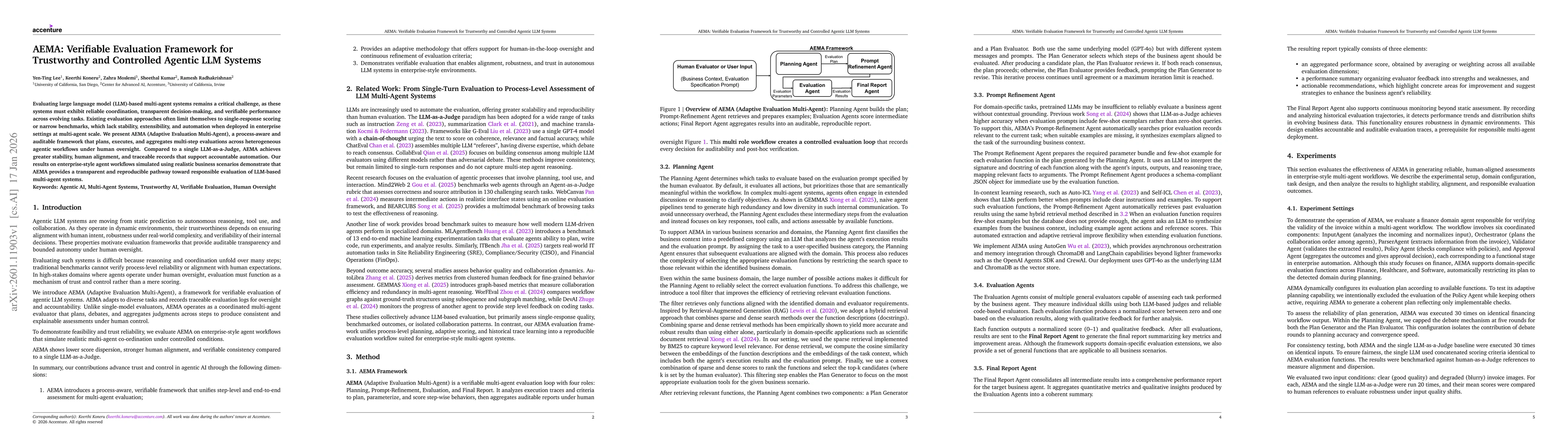 Thumbnail for AEMA: Verifiable Evaluation Framework for Trustworthy and Controlled Agentic LLM Systems