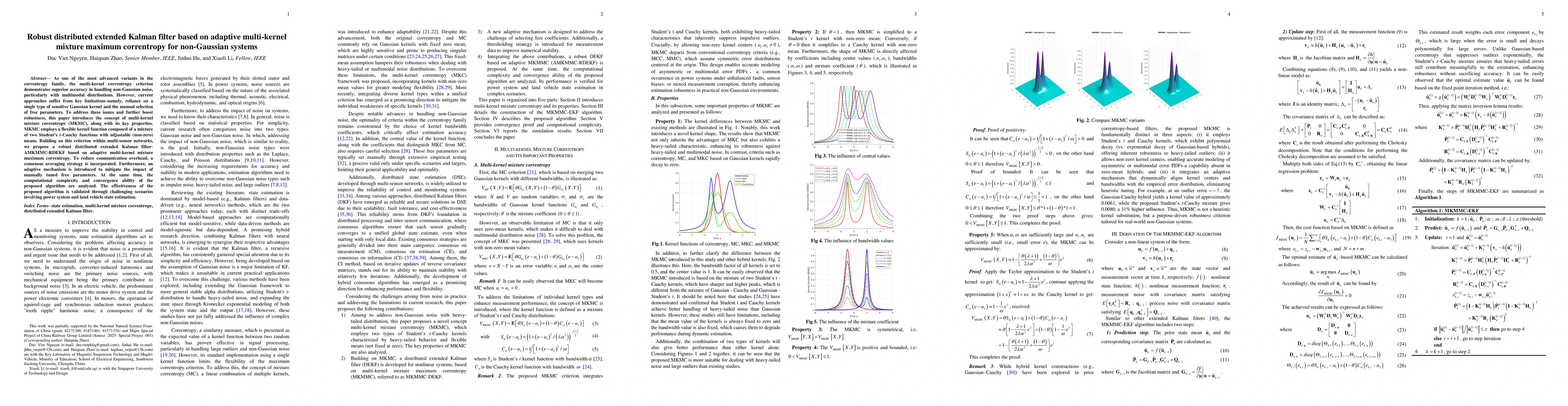 Thumbnail for Robust distributed extended Kalman filter based on adaptive multi-kernel mixture maximum correntropy for non-Gaussian systems