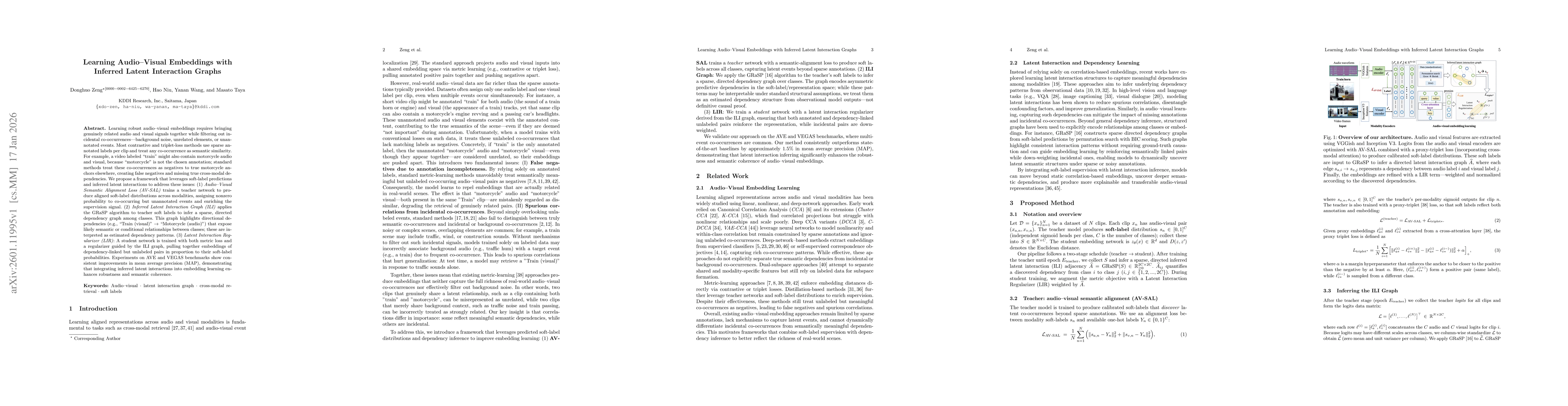 Thumbnail for Learning Audio-Visual Embeddings with Inferred Latent Interaction Graphs
