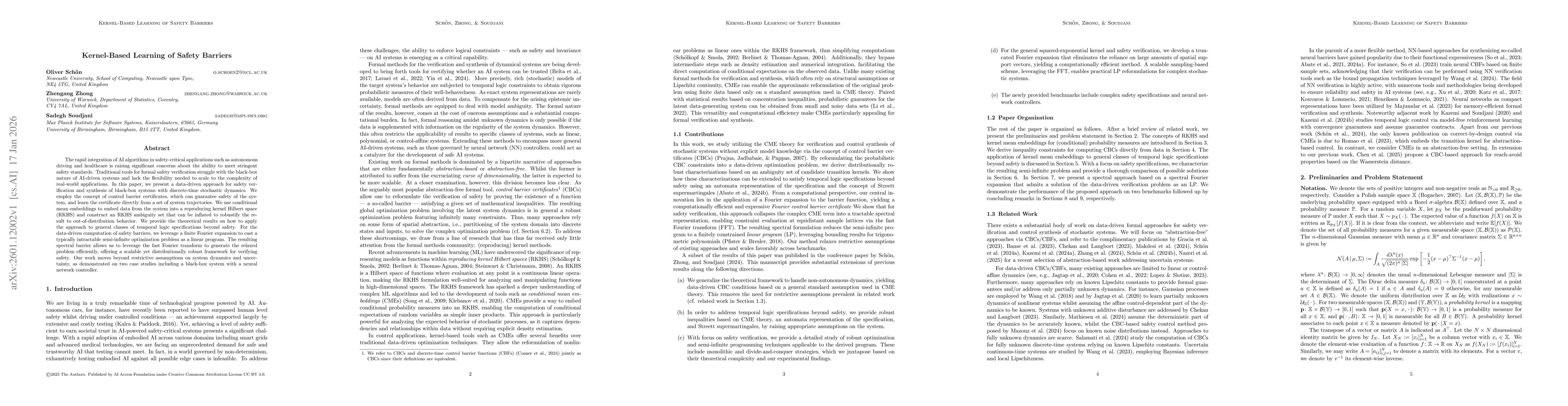 Thumbnail for Kernel-Based Learning of Safety Barriers