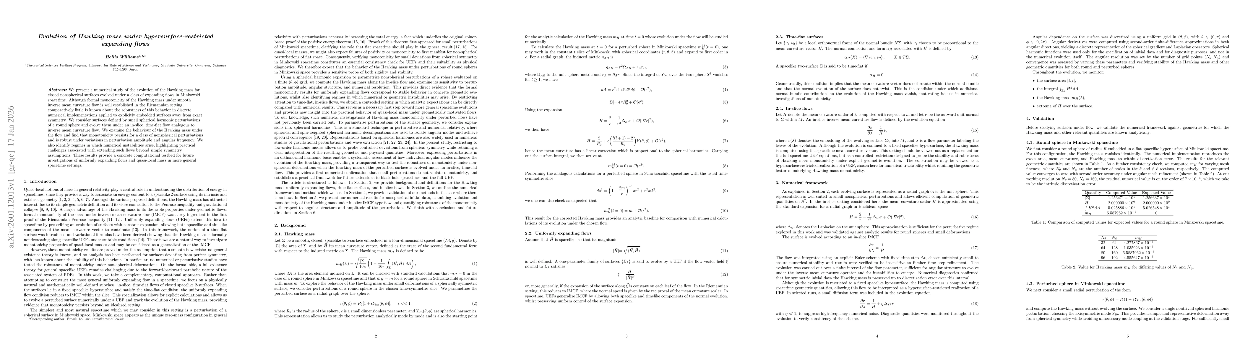Thumbnail for Evolution of Hawking mass under hypersurface-restricted expanding flows