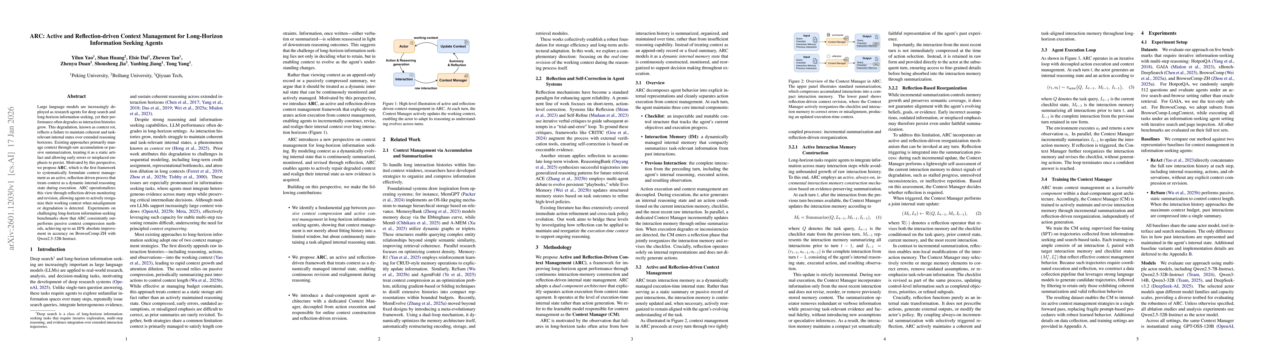 Thumbnail for ARC: Active and Reflection-driven Context Management for Long-Horizon Information Seeking Agents