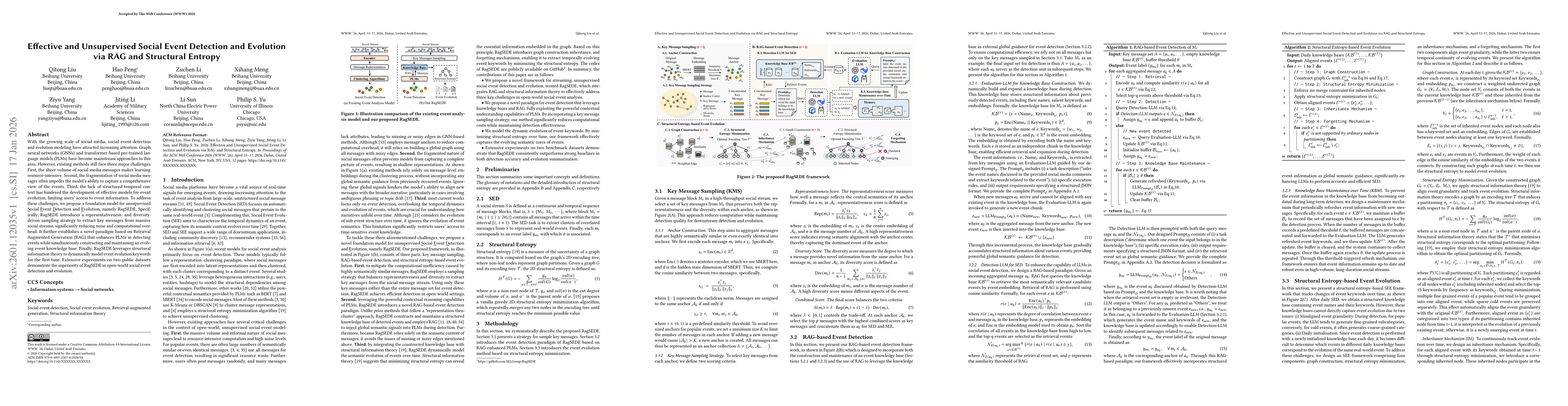 Thumbnail for Effective and Unsupervised Social Event Detection and Evolution via RAG and Structural Entropy